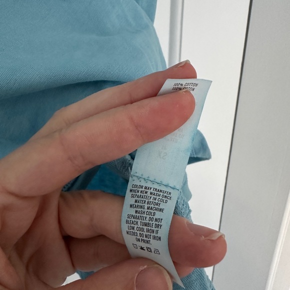 Aerie Oversized Blue Loungewear Boyfriend Distressed Tee Shirt in Size XS - Picture 7 of 8